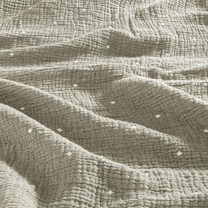 Penelope %100 Pamuk Müslin Yatak Örtüsü 160x240 Cm Gri - Glen Serisi