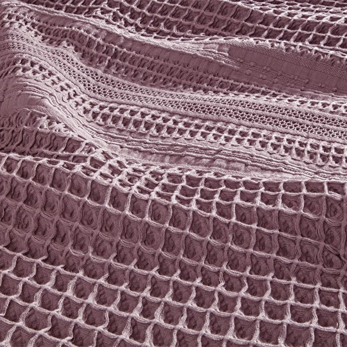 Penelope %100 Pamuk Dokuma Yatak Örtüsü 240x250 Cm Mürdüm - Belinda Serisi