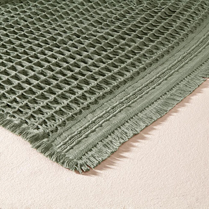 Penelope %100 Pamuk Dokuma Yatak Örtüsü 240x250 Cm Yeşil - Belinda Serisi