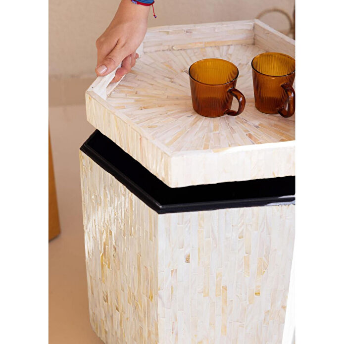 The Mia Sedef Tabure Yan Sehpa 38x33x47 Cm Tlc0131