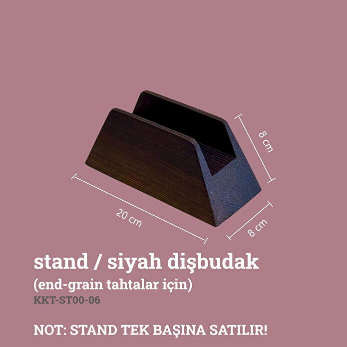 Kaf Ahşap End-Grain Kesme Tahtası Standı / Siyah Dişbudak