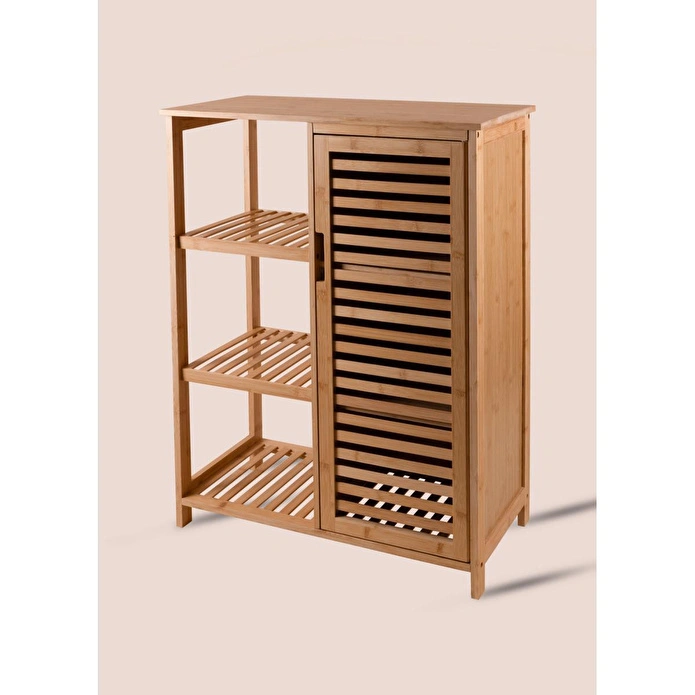 The Mia Bambu 4 Katlı Kapaklı Düzenleyici Dolap Raf 87x66x33 Cm