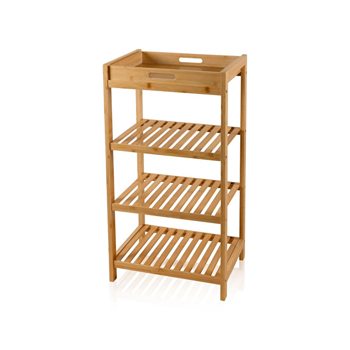 The Mia Bambu 4 Katlı Tepsili Düzenleyici Dolap Raf 75x40x30 Cm