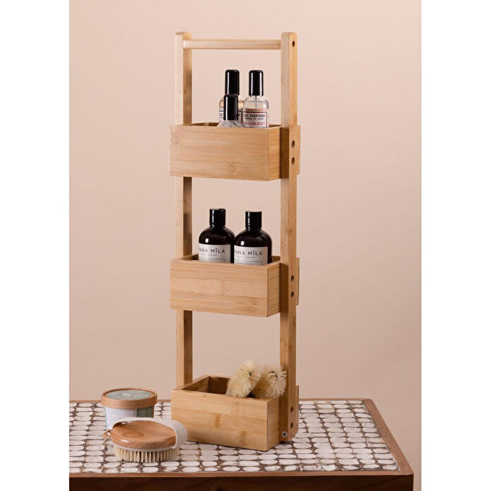 The Mia Bambu 3 Katlı Düzenleyici Raf 65x20x13 Cm
