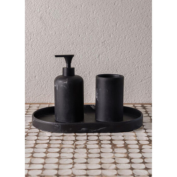 The Mia Marble Banyo Tepsisi Siyah 30x20x3 Cm