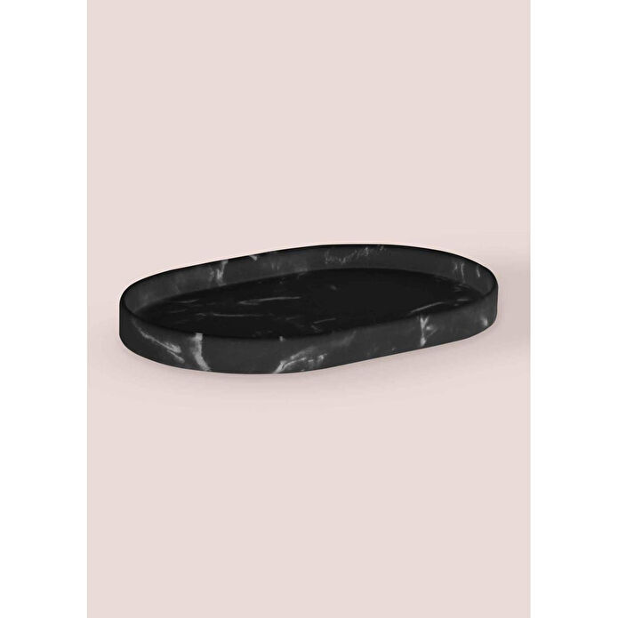 The Mia Marble Banyo Tepsisi Siyah 30x20x3 Cm