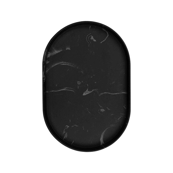 The Mia Marble Banyo Tepsisi Siyah 30x20x3 Cm