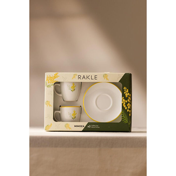 Rakle Mimoza Seramik 2'li Kahve Fincan Takımı 110 Cc