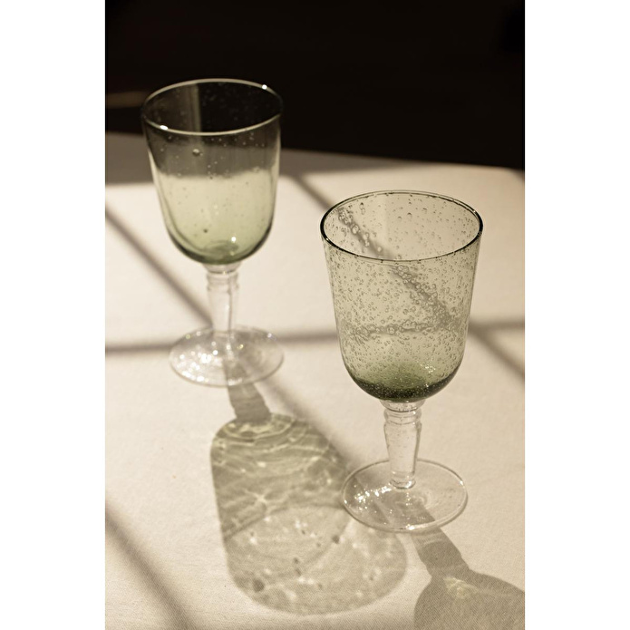 Rakle Rita El Yapımı Kendinden Renkli 2'li Kadeh Seti Yeşil 330 Cc