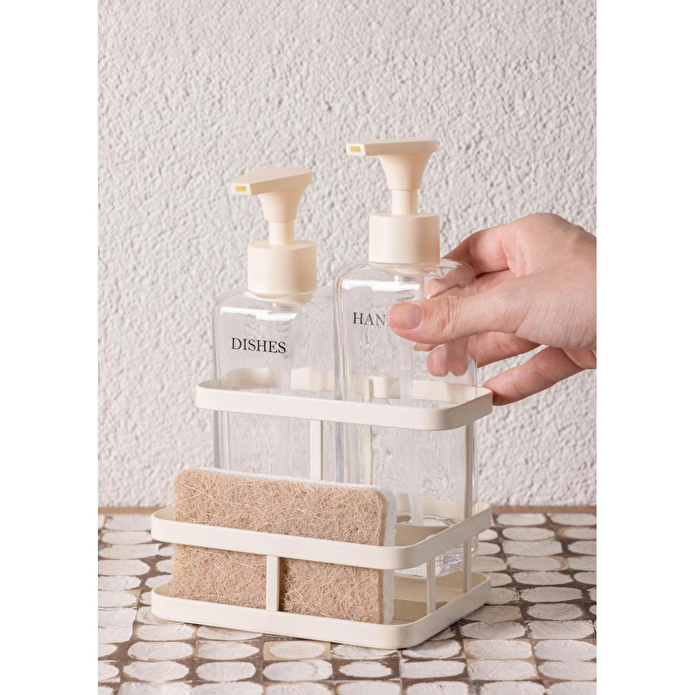 The Mia Metal Standlı Sıvı Sabunluk Krem 3 Parça