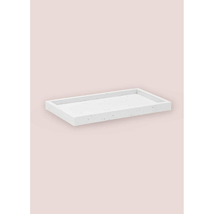 The Mia Travertine Banyo Tepsisi Beyaz 28x16x3 Cm