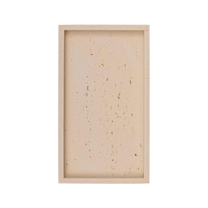 The Mia Travertine Banyo Tepsisi Bej 28x16x3 Cm