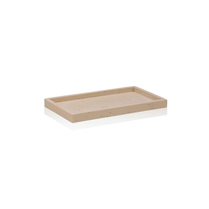 The Mia Travertine Banyo Tepsisi Bej 28x16x3 Cm