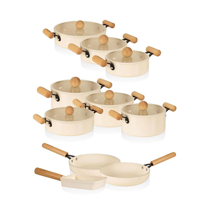 The Mia Cucina Di Mia İndüksiyon Tabanlı Seramik Tencere Seti 17 Parça