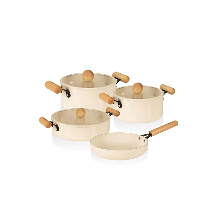 The Mia Cucina Di Mia İndüksiyon Tabanlı Seramik Tencere Tava Seti 7 Parça