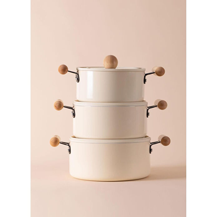 The Mia Cucina Di Mia İndüksiyon Tabanlı Seramik Tencere Seti 6 Parça