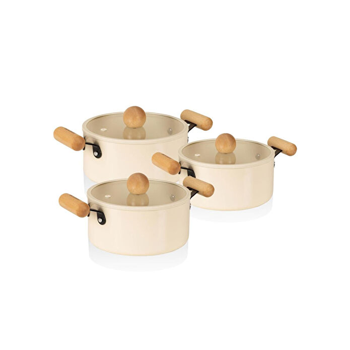 The Mia Cucina Di Mia İndüksiyon Tabanlı Seramik Tencere Seti 6 Parça