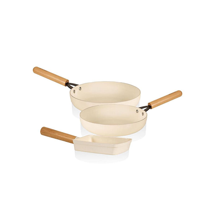 The Mia Cucina Di Mia İndüksiyon Tabanlı Seramik Tava Seti 3 Parça