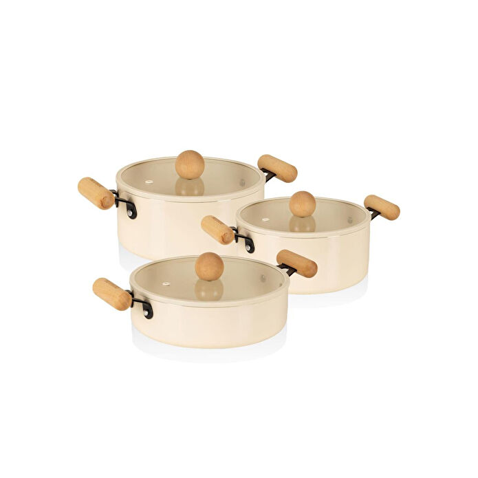 The Mia Cucina Di Mia İndüksiyon Tabanlı Seramik Tencere Seti 6 Parça