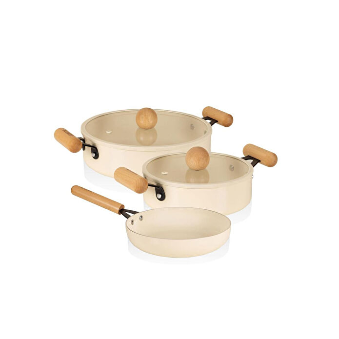 The Mia Cucina Di Mia İndüksiyon Tabanlı Seramik Sahan Tava Seti 5 Parça