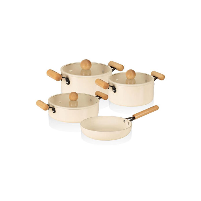 The Mia Cucina Di Mia İndüksiyon Tabanlı Seramik Tencere Tava Seti 7 Parça