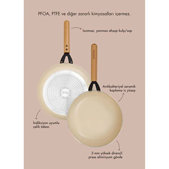 The Mia Cucina Di Mia İndüksiyon Tabanlı Seramik Tencere Tava Seti 5 Parça