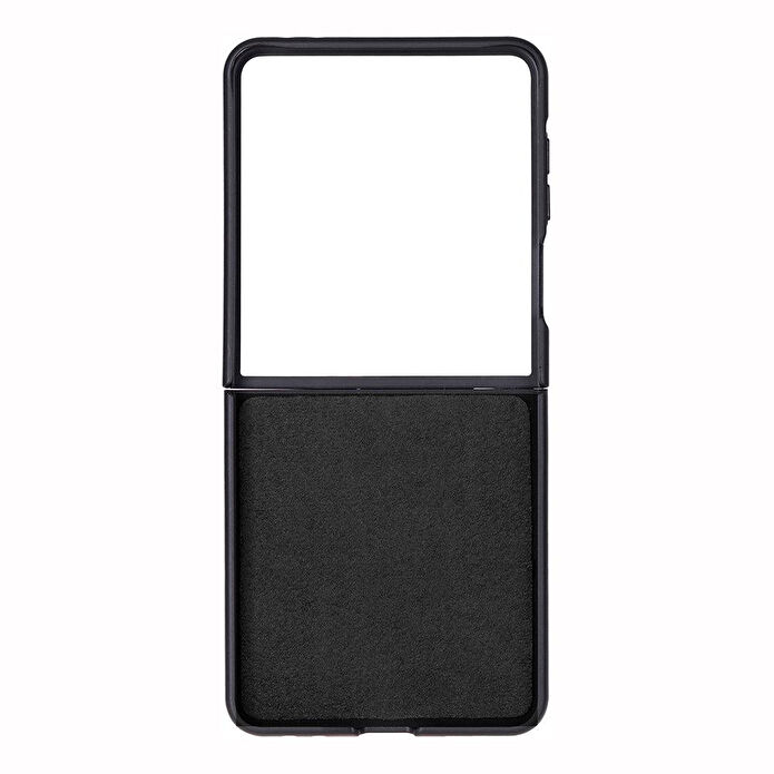 Bloominbag Bloomcase Flex Obsidian Black Hakiki Deri Samsung Galaxy Z Flip 7 Kılıf(6.9