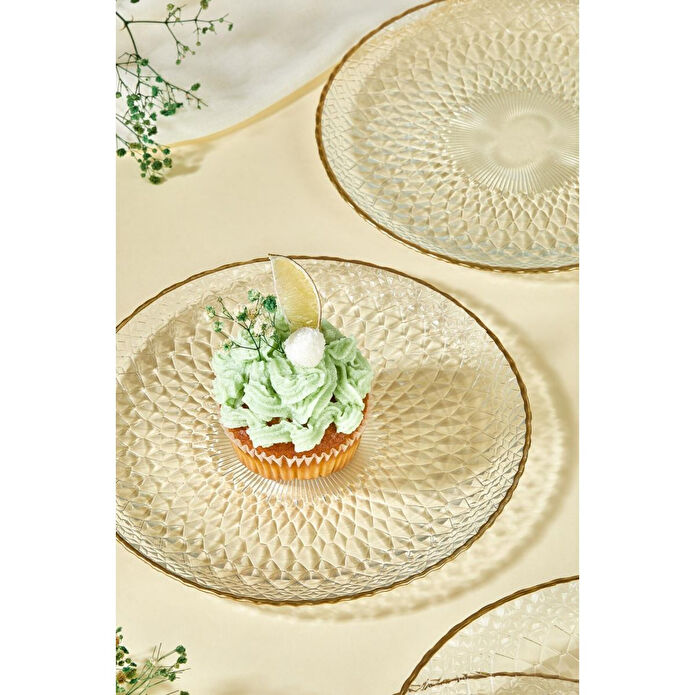 Lora Bianca Fugi 6 Parça Pasta/kek/tatlı Tabağı Seti Şeffaf