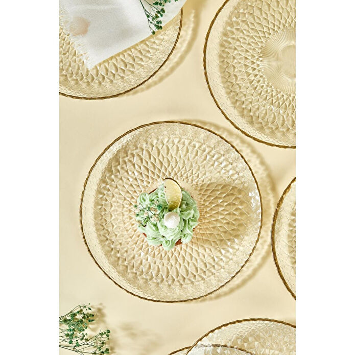 Lora Bianca Fugi 6 Parça Pasta/kek/tatlı Tabağı Seti Şeffaf