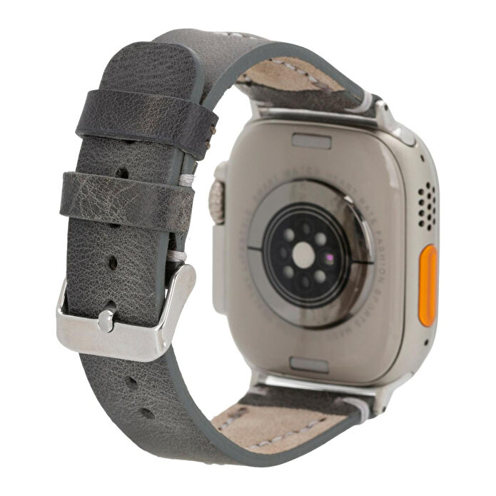 Bloominbag Bloomstrap Avilla Ash Gray Hakiki Deri Apple Watch Kayışı-44/45/46/49mm