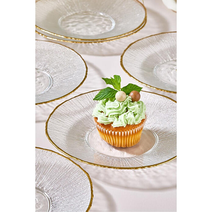 Lora Bianca Ekol Pasta Ve Tatlı Tabağı Seti - 6 Adet Şeffaf