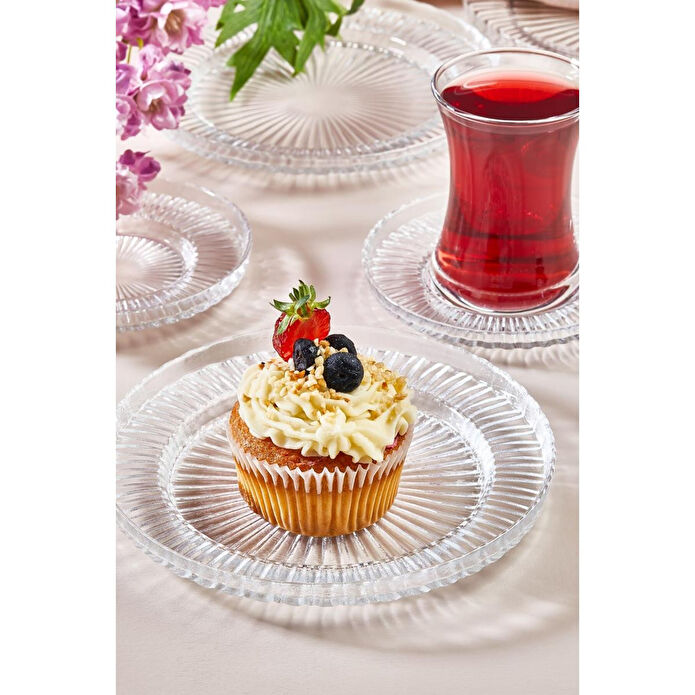 Lora Bianca Lina 18 Parça Çay Takımı Seti Şeffaf