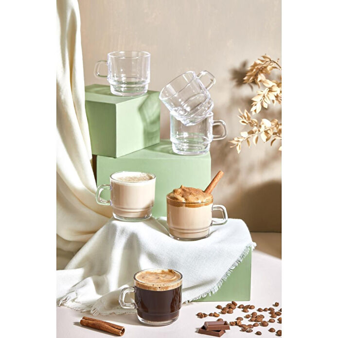 Lora Bianca Vetro 6 Parça Çay/kahve/meşrubat Bardağı Seti Beyaz