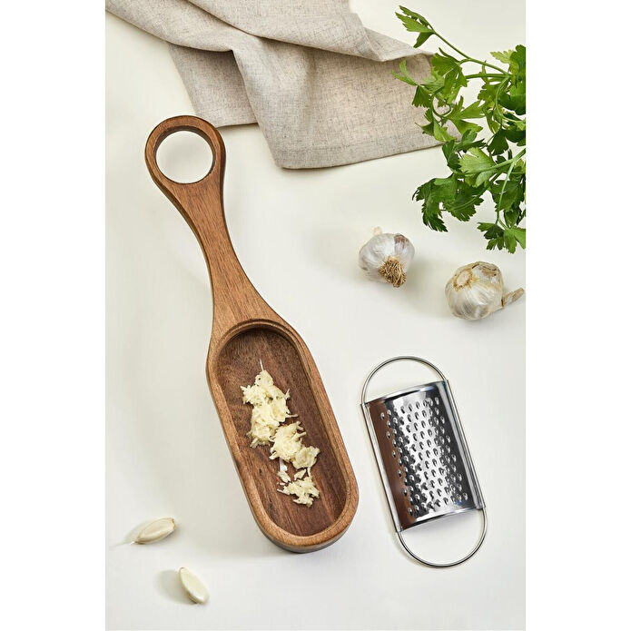 Lora Bianca Akasya Ahşap Paslanmaz Çelik El Rendesi - Hazneli Akasya Ahşap Paslanmaz Çelik El Rendesi - Hazneli