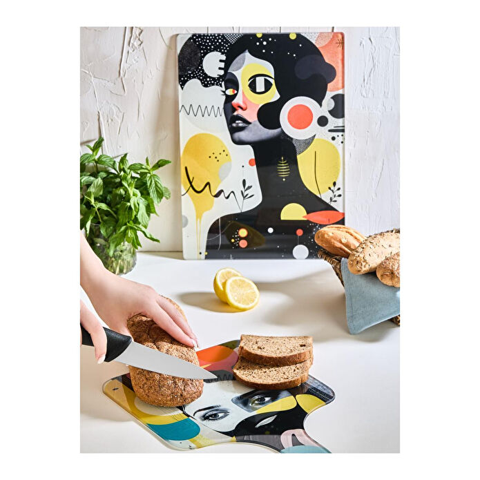 Lora Bianca Future 2'li Cam Kesme Tahtası Seti - 25x35 - Isıya Dayanıklı Kırılmaz Kesme Tahtası Beyaz