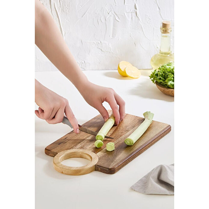 Lora Bianca Akasya Ahşap Büyük Kesme Tahtası Kahverengi