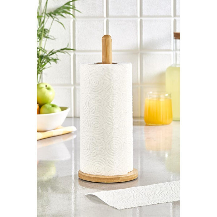 Lora Bianca Bambu Yuvarlak Kağıt Havluluk Dikey Kahverengi
