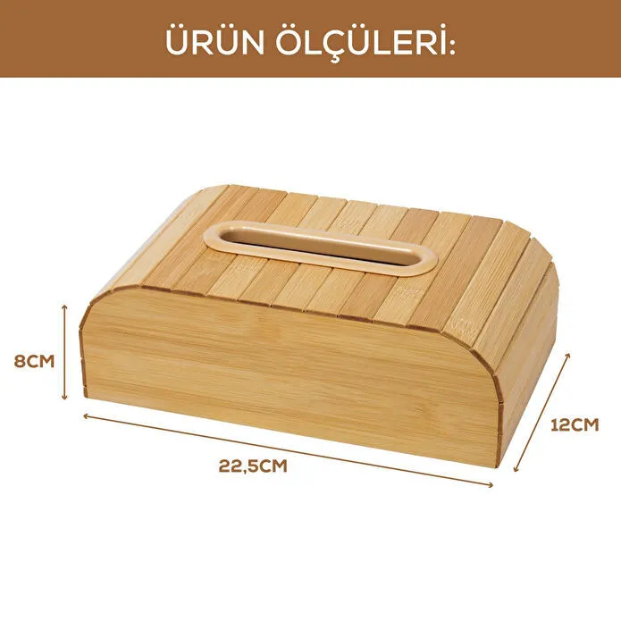 Vienev Ahşap Dikdörtgen Peçetelik – Doğal Ahşap Desenli Dekoratif Mendil Kutusu Ams1120