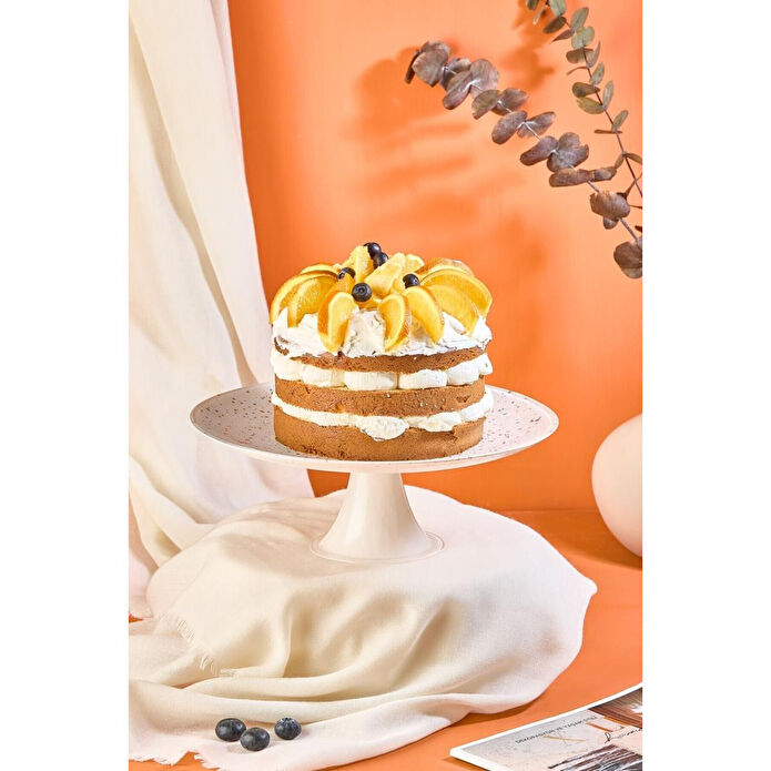 Lora Bianca Punti Ayaklı Pasta/kek/tatlı Sunum Standı 28 Cm Beyaz