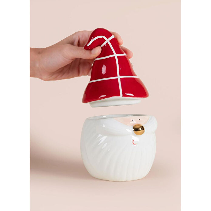 The Mia Yılbaşı Kurabiye Kavanozu Kase 12x12x20 Cm