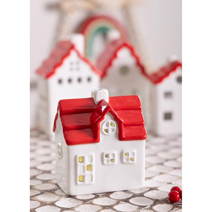 The Mia Dekoratif Led Işıklı Yılbaşı Evi 10x7x12 Cm