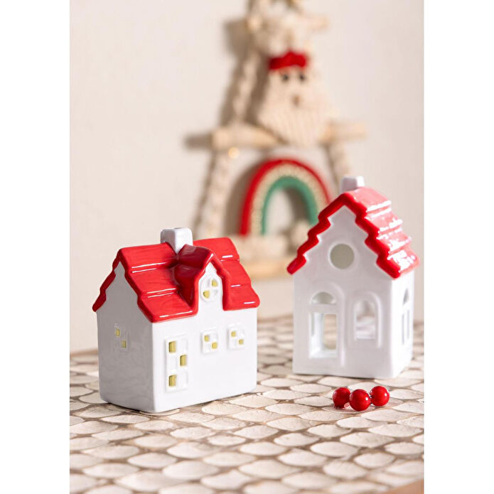 The Mia Dekoratif Led Işıklı Yılbaşı Evi 10x7x12 Cm