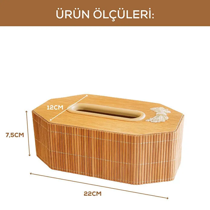 Vienev Ahşap Dikdörtgen Peçetelik – Doğal Ahşap Desenli Dekoratif Mendil Kutusu Ams1082