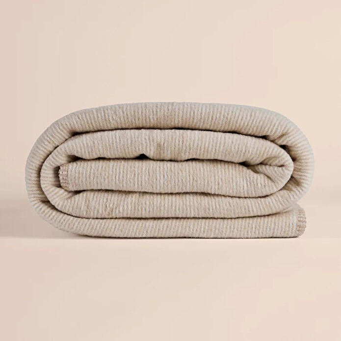 Penelope Verso Pamuklu Tek Kişilik Battaniye 150x200 Cm - Bej Krem