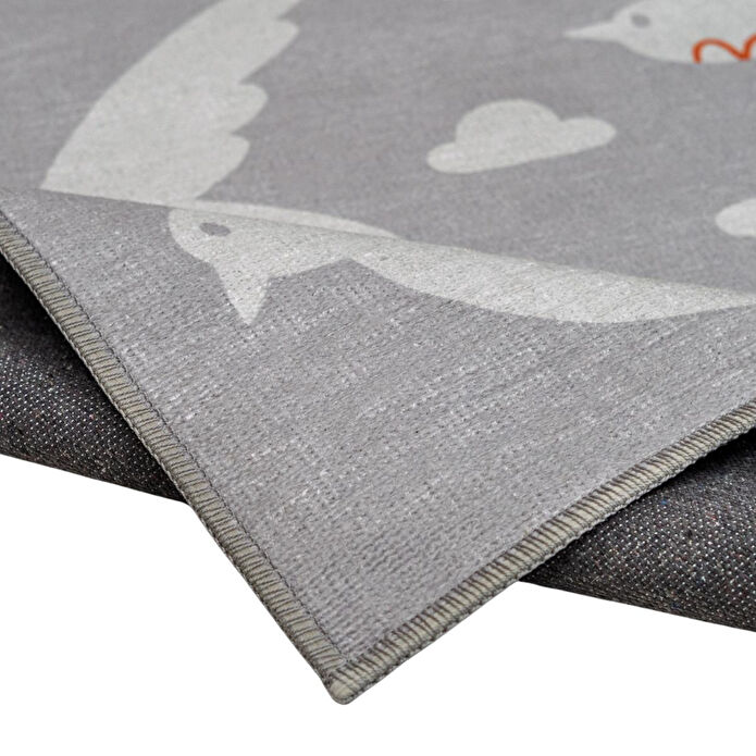 Itsy Bitsy Kids Bird Of Life Gri Yıkanabilir Çocuk Halısı 120x160cm