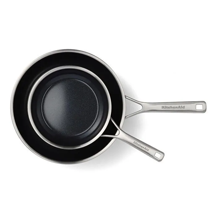 Kitchenaid Paslanmaz Çelik Kızartma Tavası Seti, Seramik Kaplama 20 Cm + 28 Cm
