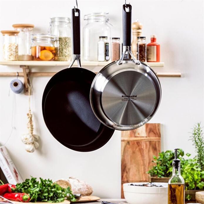 Kitchenaid Paslanmaz Çelik Kızartma Tavası Seti, Seramik Kaplama 20 Cm + 28 Cm