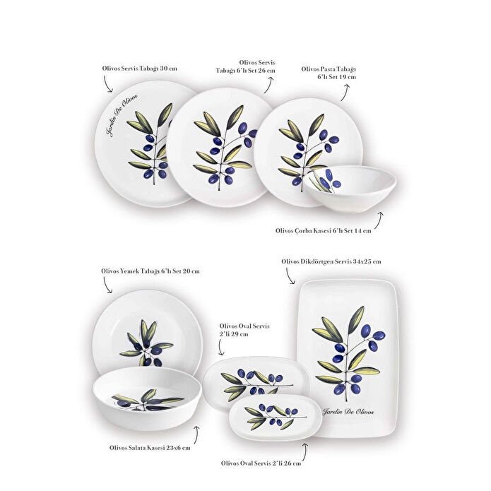 The Mia Olivos 6 Kişilik Yemek Talımı 31 Parça Set 1