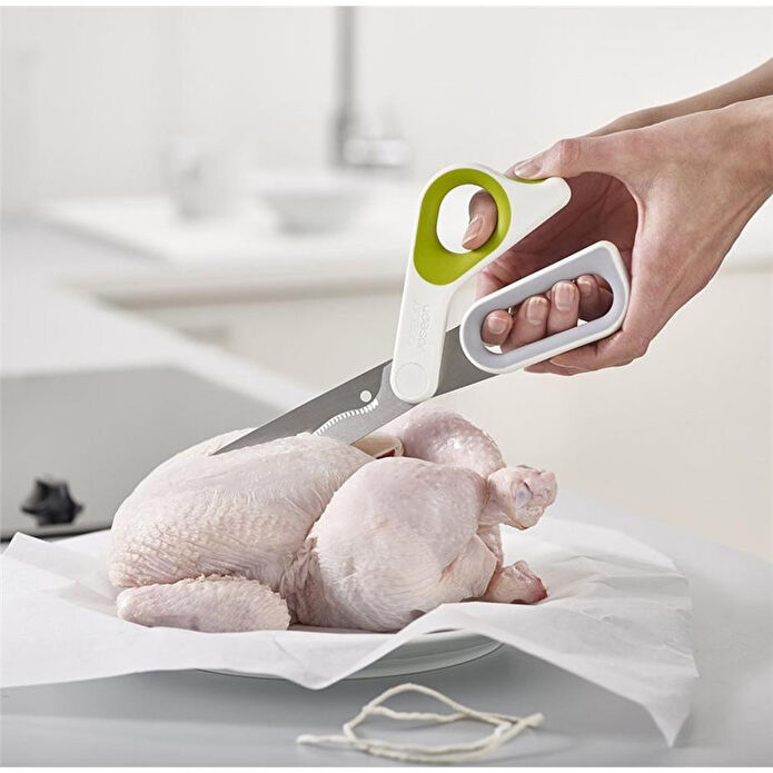 Joseph Joseph Powergrip Başparmak Destekli Mutfak Makası Beyaz/yeşil