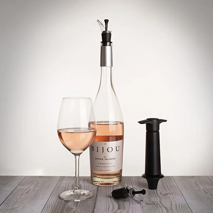 Vacu Vin Şarap Koruyucu & Dökücü1 Pompa 1 Dökücü-tıpa - Kutulu Siyah